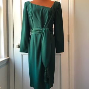 🎄VTG VICTOR COSTA BOUTIQUE | NAHDREE GREEN DRESS